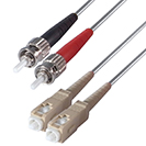 3m Duplex Fibre Optic Multi-Mode Cable OM3 50/125 Micron ST to SC Aqua