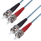 10m Duplex Fibre Optic Multi-Mode Cable OM3 50/125 Micron ST to ST Aqua