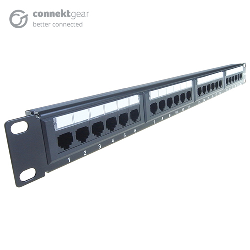 24 Port Patch Panel (Cat5e) IDC Punch Down 19 inch + Lacing Bar