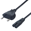 2m European Mains Power Cable 2 Pin Plug to C7 (Figure 8) Socket