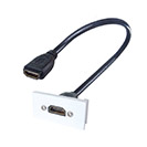 0.3m AV Snap-In HDMI Module 25 x 50mm - Socket to Socket - White