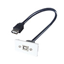 0.2m AV Snap-In USB 2 Type B Module 25 x 50mm - Socket to Socket - White