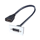0.2m AV Snap-In DisplayPort Module 25 x 50mm - Socket to Socket - White