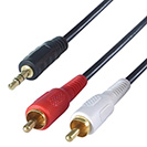2m 3.5mm Stereo to 2 x RCA/Phono Audio Cable - Male to Male - Gold Connectors