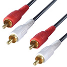 3m 2 x RCA/Phono Audio Cable - Male to Male - Gold Connectors