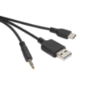 HP532 Triple Connector Headset with Boom Mic and USB 3.1 Type C & USB 2.0 Type A & 3.5mm - Black