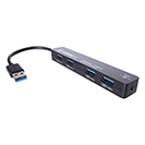 4 Port Hub USB 3 - with UK Power Supply - Black