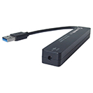 4 Port Hub USB 3 - with UK Power Supply - Black