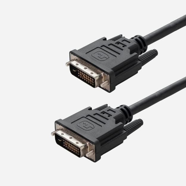 A black DVI-D (24+1) monitor connector cable with twin gold plated DVI-d(24+1) male connectors