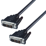a black DVI-D (18+1) connector cable with two male connectors