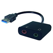 USB to 2 x 3.5mm Stereo Jack Adapter