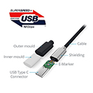 USB 3.1 Connector Cable Type C Male