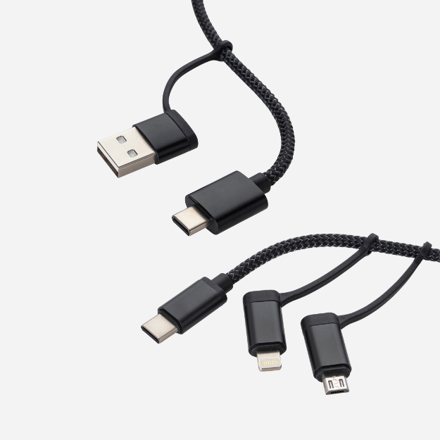 1m USB 3 in 1 Fast Charging Cable