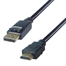 2m DisplayPort to HDMI Connector Cable - Male to Male Gold Connectors