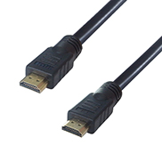 A HDMI 4k black connector cable with two male gold plated connectors