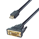 2m Mini DisplayPort to DVI-D Connector Cable - Male to Male Gold Connectors