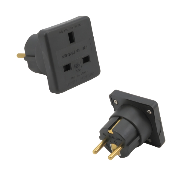 EU Plug to UK Socket Adapter - Black