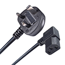 3m UK Mains Power Cable UK Plug to Right Angled C13 Socket
