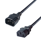 1m Mains Extension Power Cable C14 Plug to C13 Socket