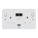 WiFi Connekt Add-On Powerline Socket 1 x UK Wall Socket - WIFI/USB/LAN Ports
