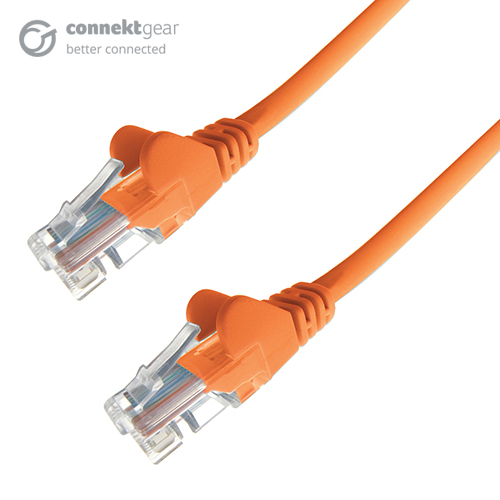 RJ45 CAT6 UTP Stranded Flush Moulded LS0H Network Cable 24AWG - Orange