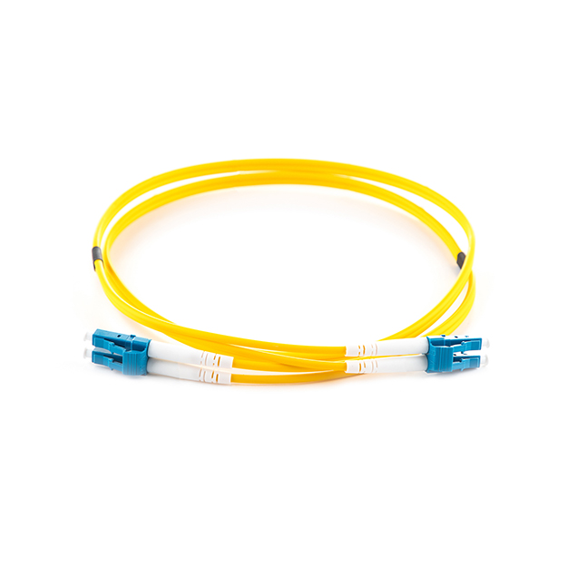 Duplex Fibre Optic Single-Mode Cable OS2 9/125 Micron LC to LC Yellow
