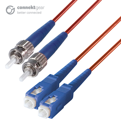 5m Duplex Fibre Optic Single-Mode Cable OS2 9/125 Micron ST to SC Red