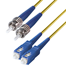 2m Duplex Fibre Optic Single-Mode Cable OS2 9/125 Micron ST to SC Yellow