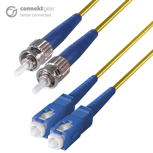 Duplex Fibre Optic Single-Mode Cable OS2 9/125 Micron ST to SC Yellow