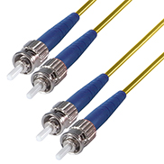 Duplex Fibre Optic Single-Mode Cable OS2 9/125 Micron ST to ST Yellow