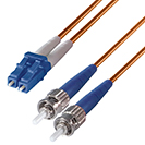 2m Duplex Fibre Optic Multi-Mode Cable OM2 50/125 Micron LC to ST Orange