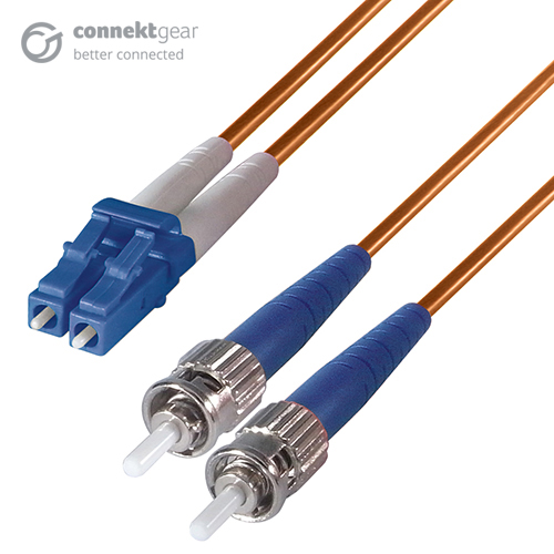 Duplex Fibre Optic Multi-Mode Cable OM2 50/125 Micron LC to ST Orange