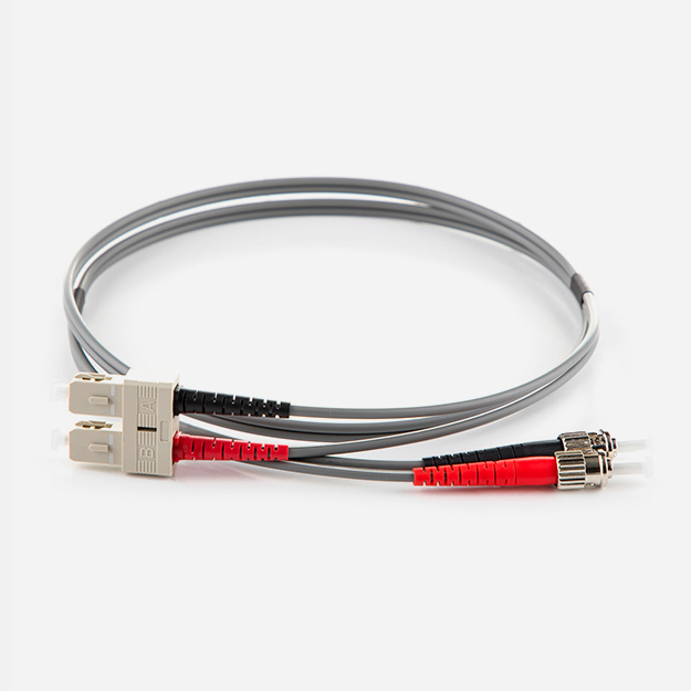 Duplex Fibre Optic Multi-Mode Cable OM1 62.5/125 Micron ST to SC Grey