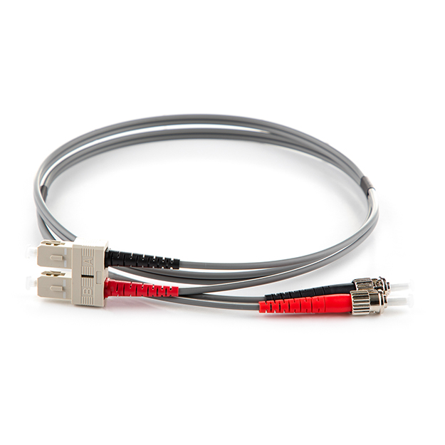 Duplex Fibre Optic Multi-Mode Cable OM1 62.5/125 Micron ST to SC Grey