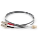 10m Duplex Fibre Optic Multi-Mode Cable OM1 62.5/125 Micron LC to SC - Grey
