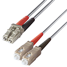 10m Duplex Fibre Optic Multi-Mode Cable OM1 62.5/125 Micron LC to SC Grey - RUGGEDISED