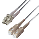 2m Duplex Fibre Optic Multi-Mode Cable OM1 62.5/125 Micron LC to SC Grey