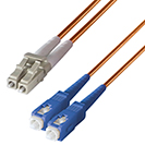 2m Duplex Fibre Optic Multi-Mode Cable OM1 62.5/125 Micron LC to SC Orange