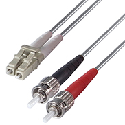 Duplex Fibre Optic Multi-Mode Cable OM1 62.5/125 Micron LC to ST Grey
