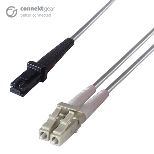 Duplex Fibre Optic Multi-Mode Cable OM1 62.5/125 Micron MT to LC Grey