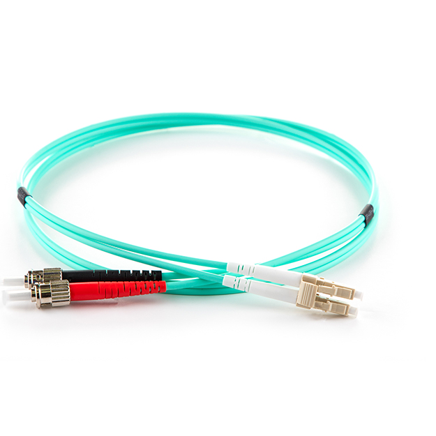 Duplex Fibre Optic Multi-Mode Cable OM3 50/125 Micron LC to ST Aqua