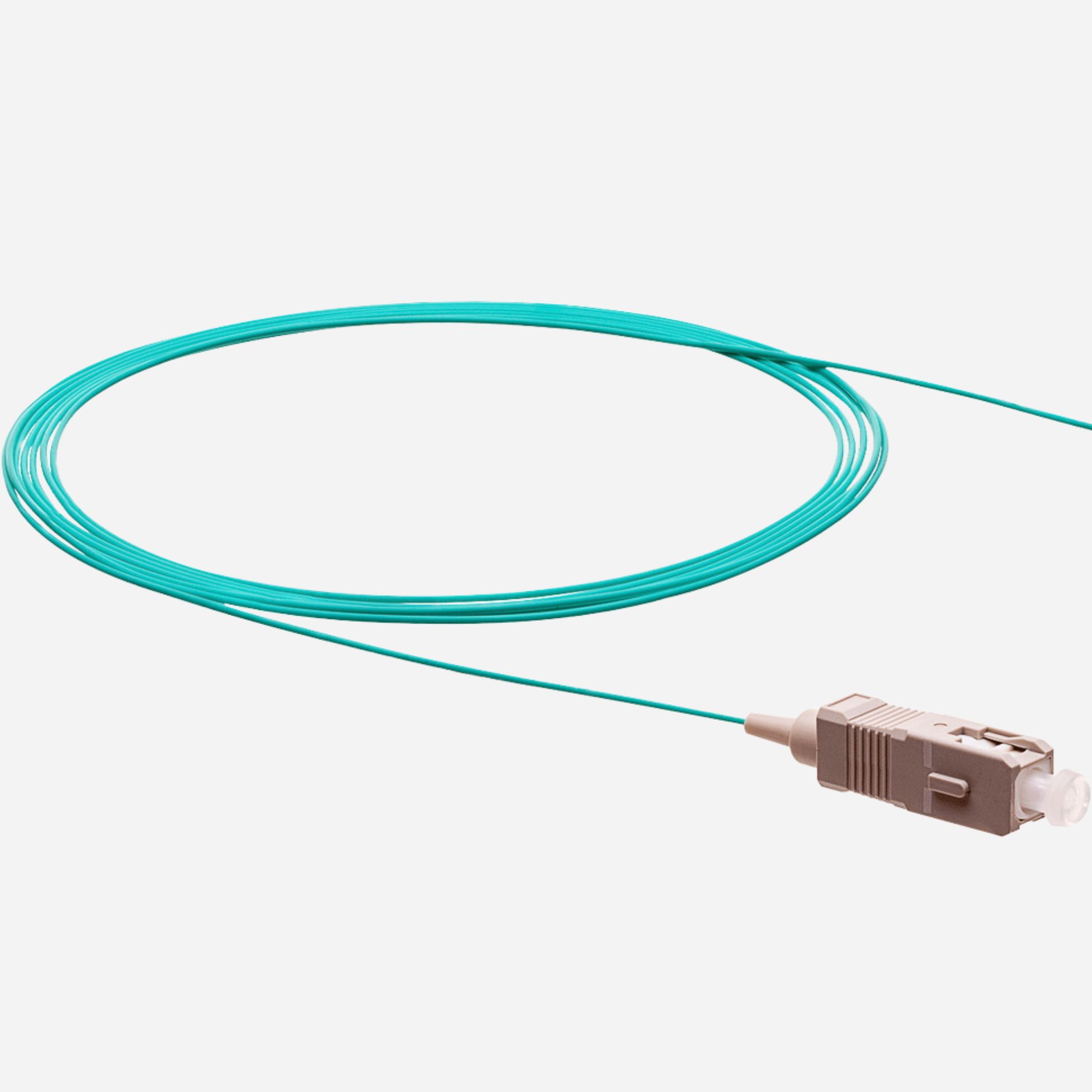 1m SC OM3 Aqua 900um Simplex Pigtail