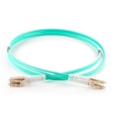 2m Duplex Fibre Optic Multi-Mode Cable OM3 50/125 Micron LC to LC - Aqua