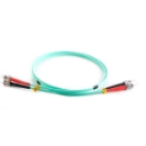 2m Duplex Fibre Optic Multi-Mode Cable OM3 50/125 Micron ST to ST - Aqua 