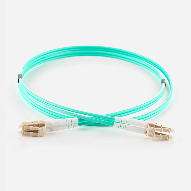 Duplex Fibre Optic Multi-Mode Cable OM3 50/125 Micron LC to LC Aqua