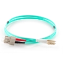 10m Duplex Fibre Optic Multi-Mode Cable OM3 50/125 Micron LC to SC - Aqua