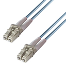 1.5m Duplex Fibre Optic Multi-Mode Cable OM3 50/125 Micron LC to LC Aqua