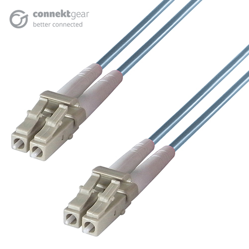 Duplex Fibre Optic Multi-Mode Cable OM3 50/125 Micron LC to LC Aqua