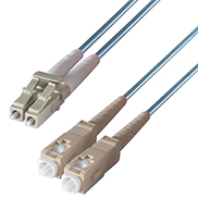 Duplex Fibre Optic Multi-Mode Cable OM3 50/125 Micron LC to SC Aqua