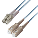 5m Duplex Fibre Optic Multi-Mode Cable OM3 50/125 Micron LC to SC Aqua